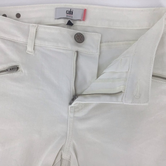 Cabi White Curvy Zip Skinny Jeans, #5317, Size 8 - Picture 5 of 16
